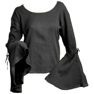 Dark Dreams Gothic Mittelalter LARP Bluse Top Onyx, Farbe:schwarz, Größe:XXL