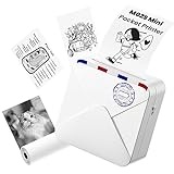 Omezizy Mini Drucker für Smartphone, M02S Mini Sticker Drucker, Bluetooth Thermodrucker, Mini Fotodrucker für Handy, Minidrucker, Pocket Printer für Studium, Fotos, Scrapbooking, Geschenke