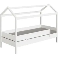 Paidi Hausbett PAIDI "TINY HOUSE", weiß (kreideweiß), B:100cm H:155cm L:210cm, Betten, Spielbett mit Rausfallschutz, individuell gestaltbar
