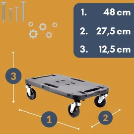GarPet 2er Set Transportroller Rollbrett Transportrollen Rollbrett Werkstatt Pflanzen Rollbretter Transport Möbelrollen flach Pflanzenroller eckig