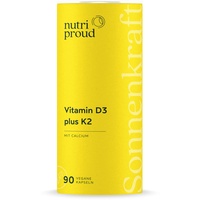 Vitamin D3 + K2 Depot + Calcium, Premium: K2VITAL® von Kappa, 99,7% All-Trans Vitamin K2-MK7 + 1000 IE D3 Hochdosiert, Vegane Kapseln, 3 Monatsvorrat, Nachhaltig Verpackt, Aus Deutschland