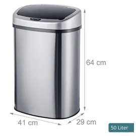 Relaxdays Mülleimer 50 l Schwarz