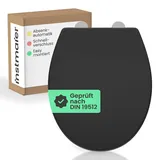 Toilettendeckel mit Absenkautomatik | Schwarz | Ovale Form | Duroplast