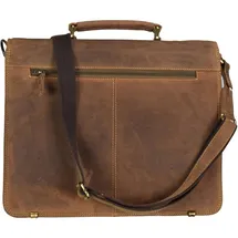 GREENBURRY Vintage Aktentasche Leder 40 cm Laptopfach braun