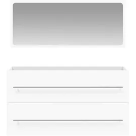 vidaXL Badschrank mit Spiegel 2-tlg. Weiß