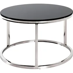 Beistelltisch HAKU, schwarz (schwarz, edelstahl), B:60cm H:36cm T:60cm, Tische