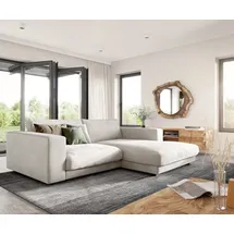 DeLife Ecksofa Cubico 250x190 Cord Beige Recamiere rechts