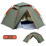 Camping Zelt Pop Up Zelte 2-4 Personen 300x240x145 cm PU5000 Doppelschicht Automatisches Sofortzelt Wasserdicht Winddicht Wurfzelt Tunnelzelt Quick Up Zelt für Trekking Familien Campingzelt