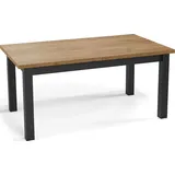 WFL GROUP Moderner Rechteckiger Ausziehbarer Esstisch - Platzsparend - Schwarze Holzbeine - 120 bis 160 cm - Hergestellt in EU - 120 x 67 cm - Eiche Wotan - Braun