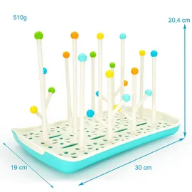 Intirilife Babyflaschen Abtropfgitter –Trockenständer in Blau - Weiß | Gr.: onesize