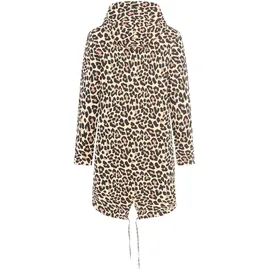 Zwillingsherz Jerseymantel "Leo Dream", Damen, Gr. L/XL (L/XL), beige, Sweatware, Obermaterial: 50% Baumwolle, 50% Polyester, comfort fit ca. Mitte Oberschenkel, V-Ausschnitt, Mäntel, mit Allover Leo Look mit Taschen