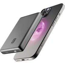 Cellular Line Cellularline Mag Lite 10000 mAh Powerbank USB Typ-C Kabelloses Laden Grau
