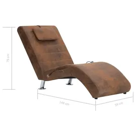 vidaXL Chaiselongue Loungesessel braun