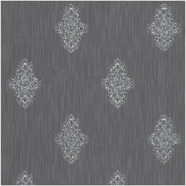 Profhome Barock Tapete Ornament 0,53 m x 10 m 5,33 m2 Blau/ Silber 319464-GU