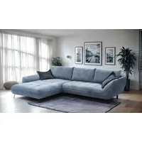 Ecksofa EXXPO - SOFA FASHION "Biarritz modern und elegantes Mega Sofa mit tollem Sitzkomfort, L-Form", sky, night blau, B:324cm H:92cm T:203cm, Sofas, XXL– Longchair Ecke in hochwertiger Verarbeitung, Stellmaße 324x203cm