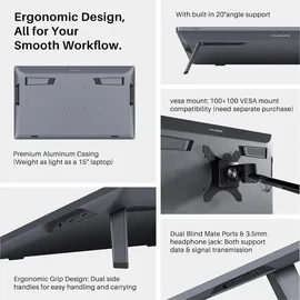 Huion Kamvas Pro 19 Grafiktablett - Grau
