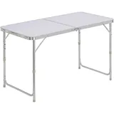 Woltu Campingtisch Klapptisch Gartentisch Arbeitstisch Balkontisch höhenverstellbar Aluminium MDF weiß - Woltu