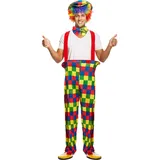 Erwachsene Herren Rainbow bunt Clown Kostüm - Einheitsgröße - PASST 44'' Brust