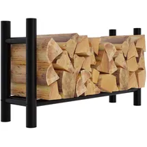 CLP Kaminholzregal Medya Metall 30 x 100 x 60 cm Schwarz