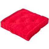 Homescapes Sitzkissen rot 50/50/10 cm – Bodenkissen unifarben
