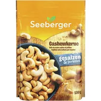 Seeberger Cashewkerne geröstet & gesalzen: Ganze Cashew Nüsse feinstens veredelt - knackige Kerne in bester Qualität, vegan (1 x 150 g)