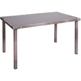 MCW Poly-Rattan Tisch G19 Grau-Braun