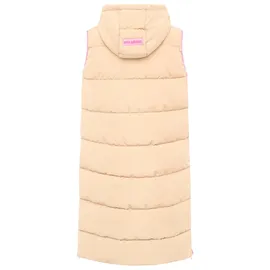 Zwillingsherz Wendeweste ZWILLINGSHERZ "Leopard", Damen, Gr. S, beige, Steppware, Obermaterial: 100% Polyester, normal knielang, ohne Ausschnitt, Westen, Leo Muster, beidseitig tragbar, modisch, Kapuze, Doppel-Zipper