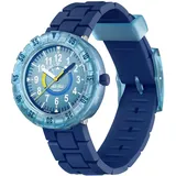 Flik Flak BLUEBRICK 33 mm Kunststoffgehäuse Blau Silikonarmband Blau