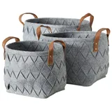 BOLTZE Aufbewahrungskorb Korb Toms, 40x30x32 cm, Grau, Polyester-Filz