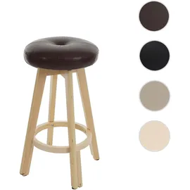 Mendler Barhocker Navan, Barstuhl Tresenhocker, Holz Kunstleder drehbar bordeaux, helle Beine