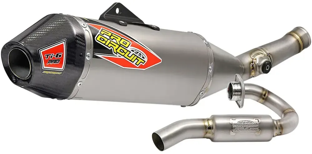 Pro Circuit Ti6 Pro Ti Kawasaki Kx 450 F Nicht Homologiertes Vollständiges Auspuffsystem - Titanium / Carbon - Not Homologated