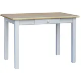 Esstisch Küchentisch Speisetisch Tisch Kiefer Weiss Farbe Kiefer Lackiert Schublade - 80 x 80 cm