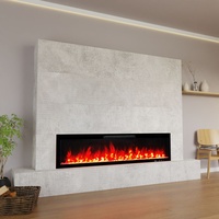 Glow Fire Fernsehwand mit Kamin 'Inside 182'| Cinewall mit Elektrokamin in beton mit Heizung (1500 W) | HxBxT: 195x282,6x41,8 cm