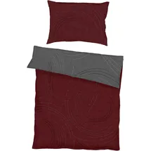 KAEPPEL Jaro Wendebettwäsche Rot 135 x 200 cm + 80 x 80 cm