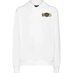 PLEIN SPORT Herren Kapuzensweat Kapuzenpullover, Wei?, M
