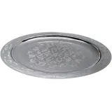 Marrakesch Orient & Mediterran Interior Orientalisches Tablett Mehdia 40cm Silberfarbig