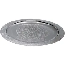 Marrakesch Orient & Mediterran Interior Orientalisches Tablett Mehdia 40cm Silberfarbig