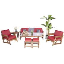 aea 6tlg Set Gartenmöbel Sofagarnitur 3+1+1 Sitzer Komplett 2x Hocker Esstisch