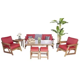 aea 6tlg Set Gartenmöbel Sofagarnitur 3+1+1 Sitzer Komplett 2x Hocker Esstisch