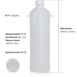 1 L Flasche PE natur