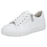 Rieker Sneaker mit Memosoft-Innensohle, Freizeitschuh, Halbschuh, Schnürschuh, weiß