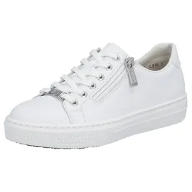 Rieker Sneaker mit Memosoft-Innensohle, Freizeitschuh, Halbschuh, Schnürschuh, weiß