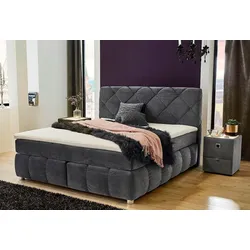 JOCKENHÖFER GRUPPE Boxspringbett Bella – Graues Modell, 180x200 Liegefläche, 190x226 cm