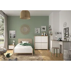 Gami Kinderbett »MATIS«, (1 tlg.) Gami Kastanie natur + Kastanie natur + Kastanie natur und Weiß