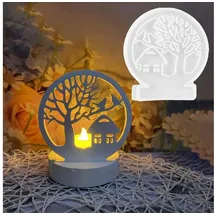 luxuskollektion 3D Silikonform Haus Kerzenhalter, Gießform Häuser Runde Baum - DIY