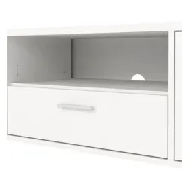 VCM ebuy24 Media TV Tisch 2 Türen 1 Schublade Weiß