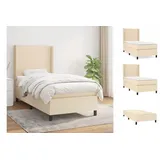 vidaXL Boxspringbett mit Matratze Creme 80x200 cm Stoff