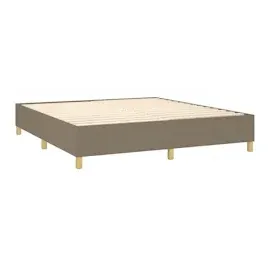 vidaXL Boxspringbett mit Matratze & LED Taupe 160x200 cm Stoff