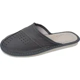 Hausschuhe Latschen Pantoffeln Schlappen 40-41-42-43-44-45-46-47-48 Echt Leder Braunetöne, GRAU, COGNAC - Schuhweite Normal (Grau, EU Schuhgrößensystem, Erwachsene, Herren, Numerisch, M, 48) - 48 EU