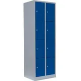 Classix Lüllmann Schließfachschrank X-520421, blau, 8 Fächer, 59 x 180cm, mit Zylinderschloss